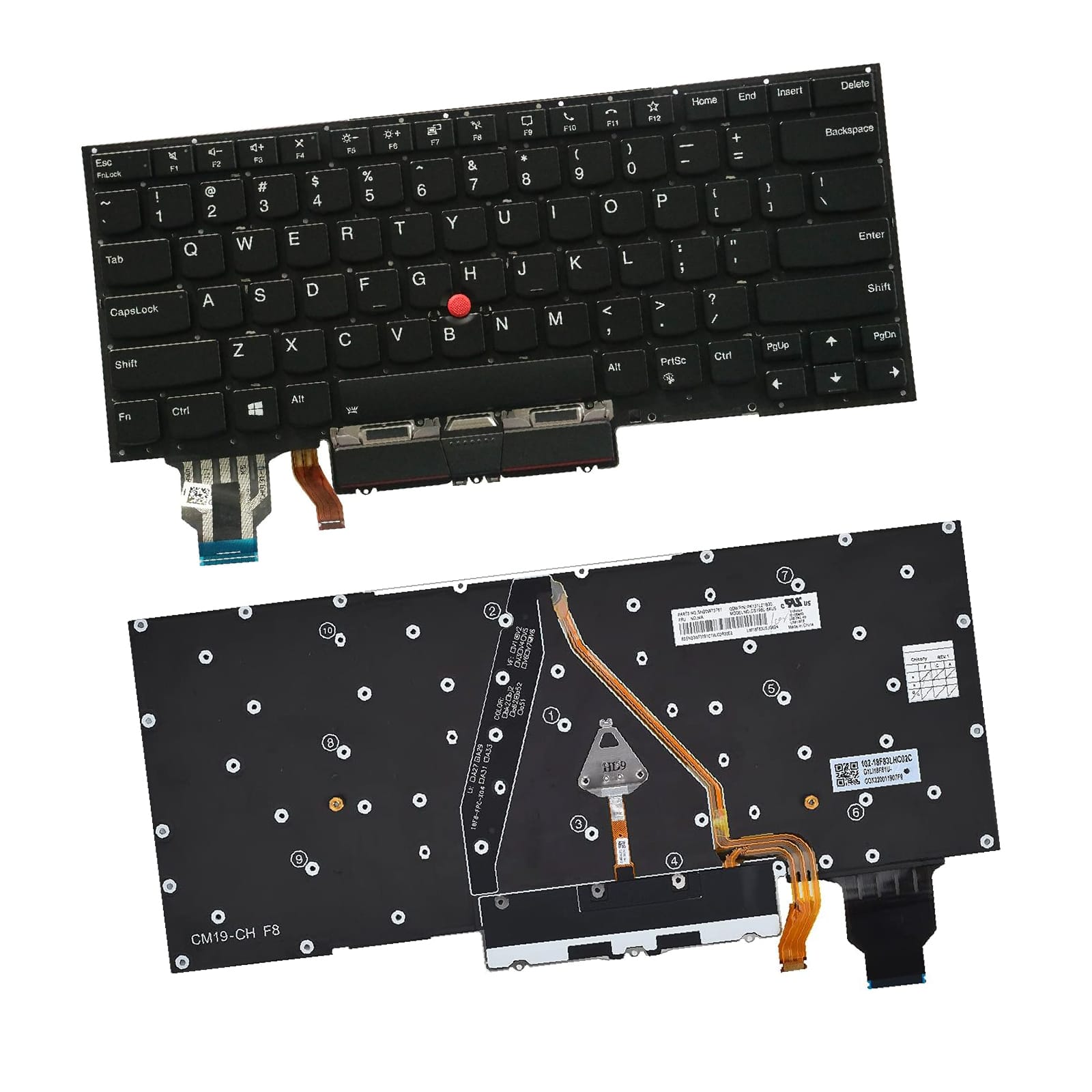 Lenovo ThinkPad X1 Gen 7th, 8th US Black Replacement Keyboard