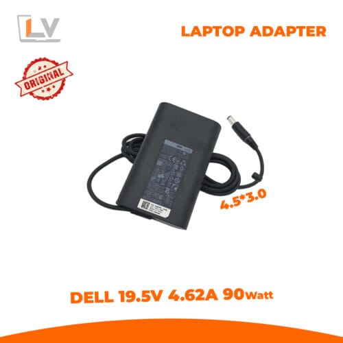 Original Dell 90W 19.5V 4.62A Laptop Adapter – 4.5×3.0 mm Plug
