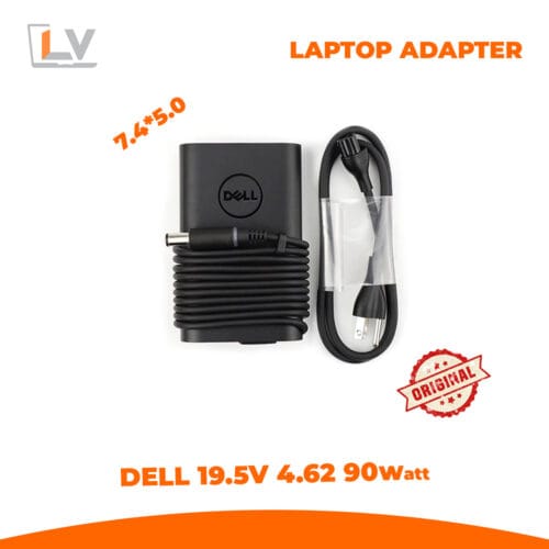 Dell 90 W Laptop Adapter – 19.5 V / 4.62 A (7.4 × 5.0 mm) – Original-Quality, 12-Month Warranty