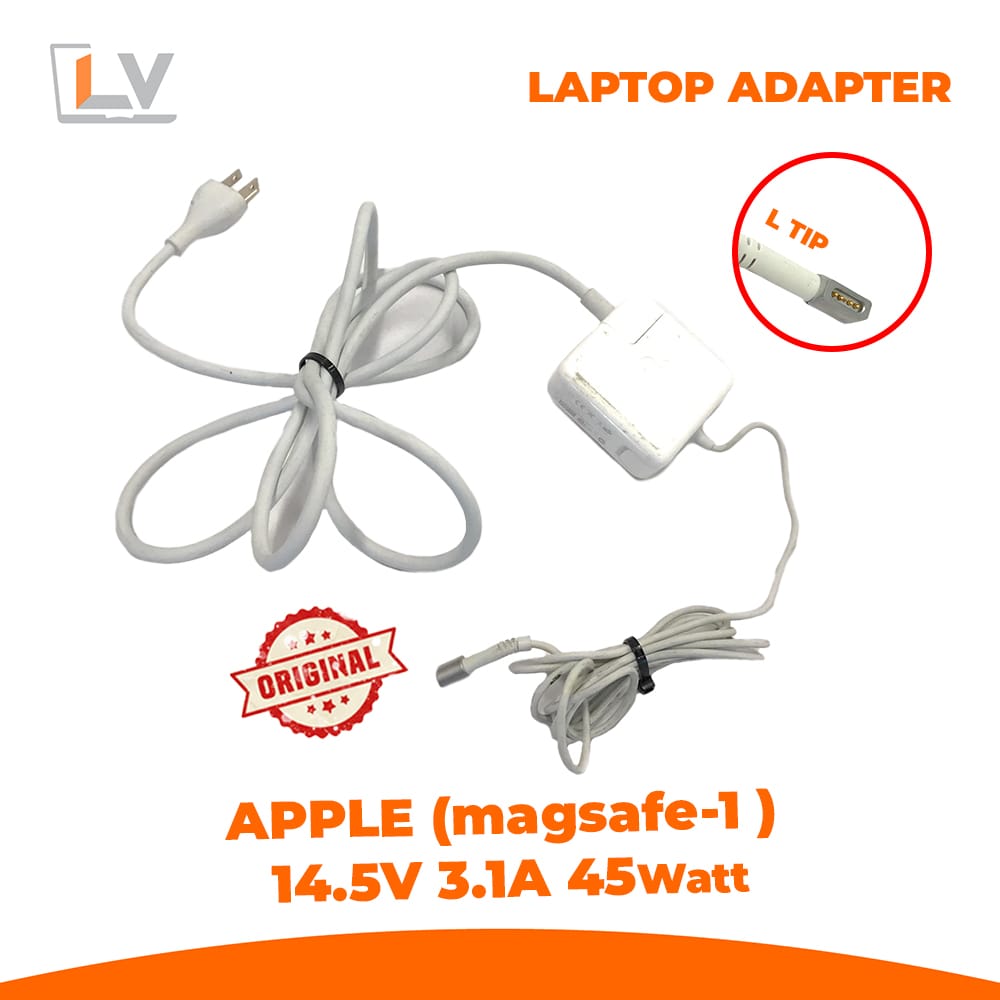 MAGSAFE1-45-Watt-Ltip-Original-Adapter-for-Apple-Mackbook Apple MagSafe-1 45W L-Tip Power Adapter for MacBook Air (14.5V–3.1A)
